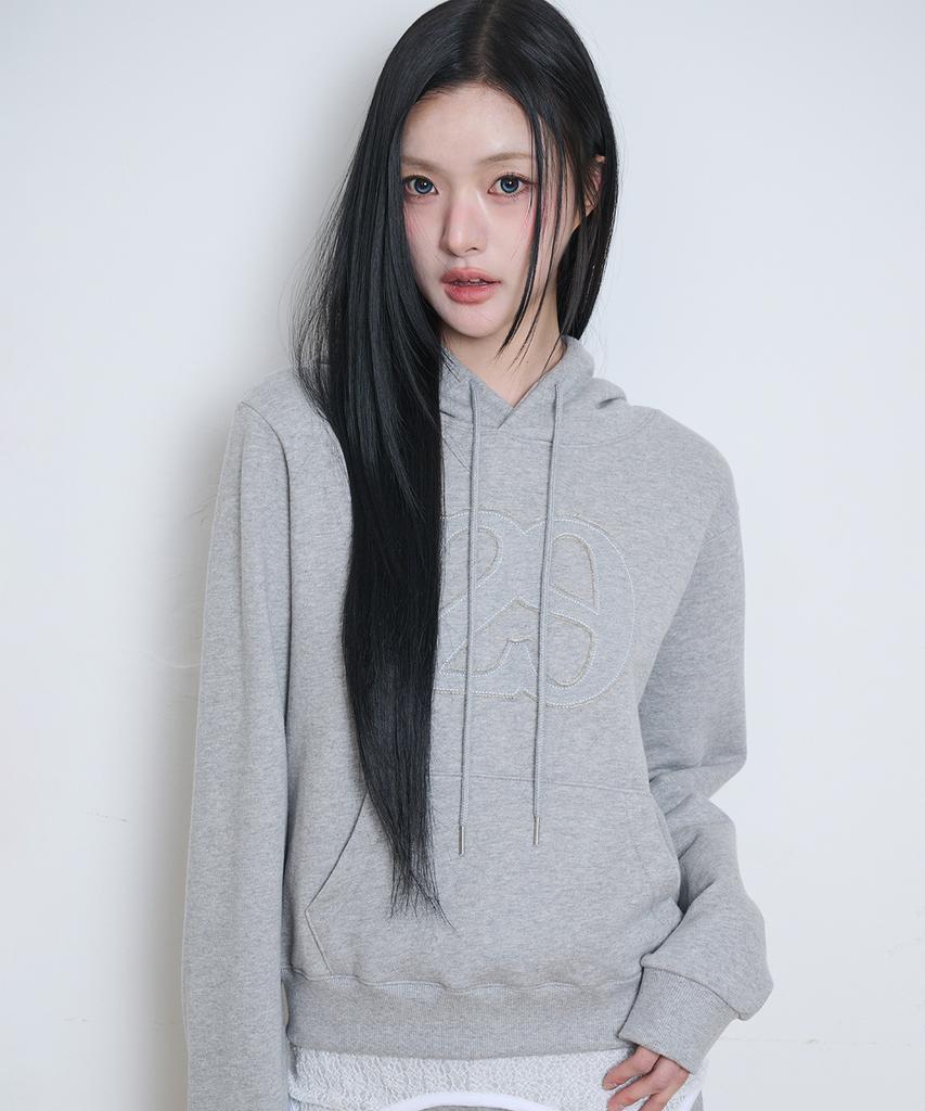129 Logo Patch Hoodie Melange