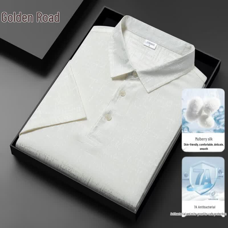 Men s Mulberry Silk Blend Polo Shirt 2XL
