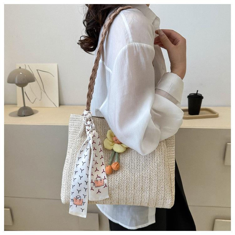 Summer Rattan Woven Tote Bag Large Capacity Casual Handbag for Women 2026 New Fashion CLE