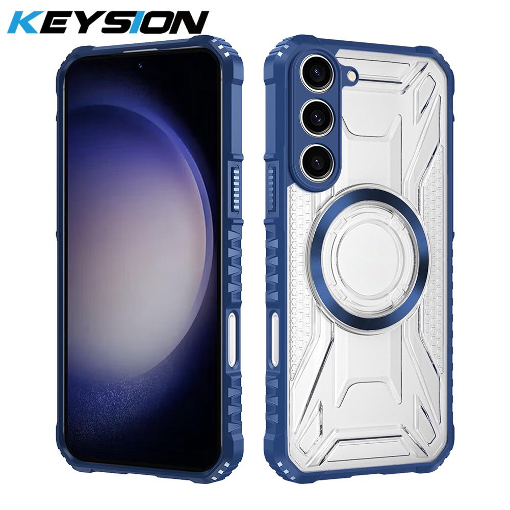 KEYSION Husă Magnetică Transparentă pentru Samsung S22 S23 Ultra 5G S23+ Husă Spate Telefon Antishock pentru pentru Galaxy S23 S21 S20 FE 5G