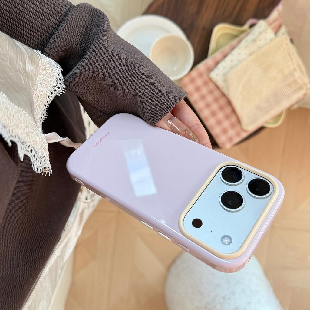 Simple color frame, suitable for Apple 17promax mobile phone case iphone16 fresh 15 anti-drop 14 soft cover 13