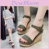 Womens Flat Sandals With Velvet Upper And Ankle Buckle For Summer Casual Wear