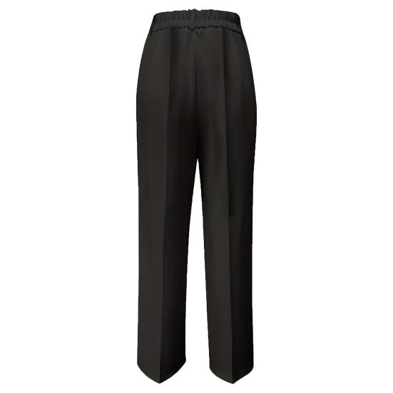 Women Suit Pants Button Zipper Trousers with Pockets Closure High Waist Long Solid Color Straight Wide