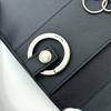 Gucci 428781 Embossed Logo Key Holder Key Ring 6 Rings Key Case Leather Black