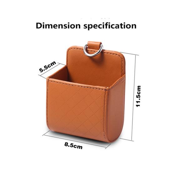 Faux Leather Car Outlet Air Vent Organizer Box Mobile Phone Storage Bag Pouch