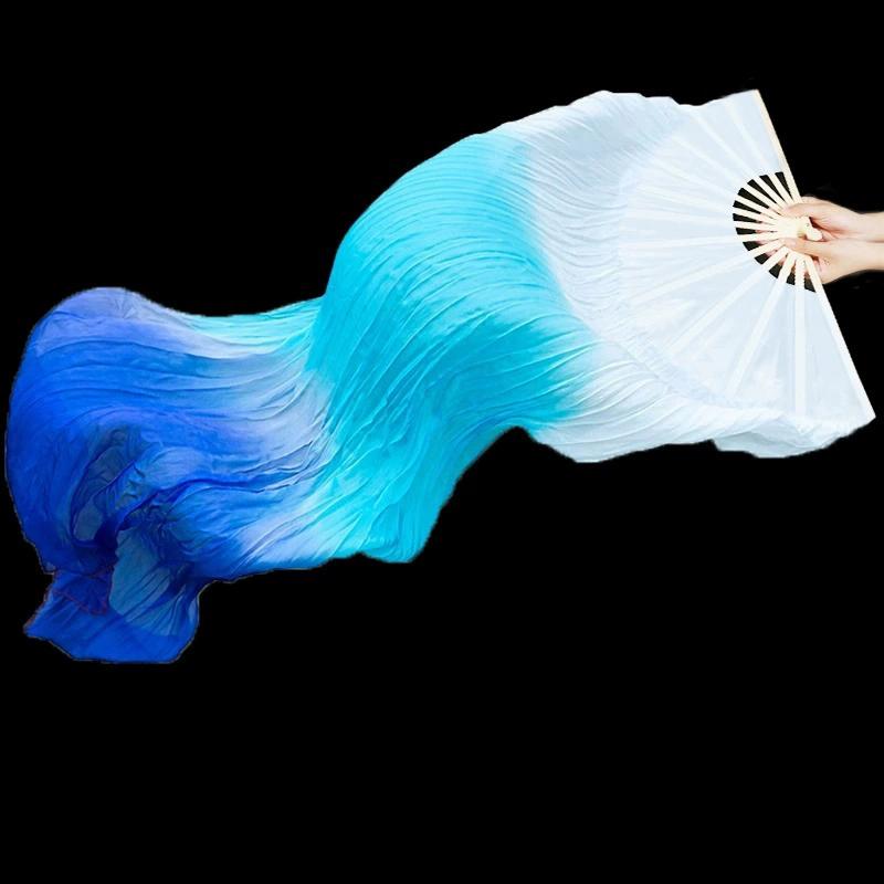 

1pc Long Silk Dance Fan Double Sided Silk Fan Long Tassel Extended Fan Dance Performance Props for Stage Show