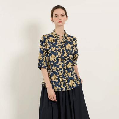 Autumn Flower Printing Blouse B5f7b406