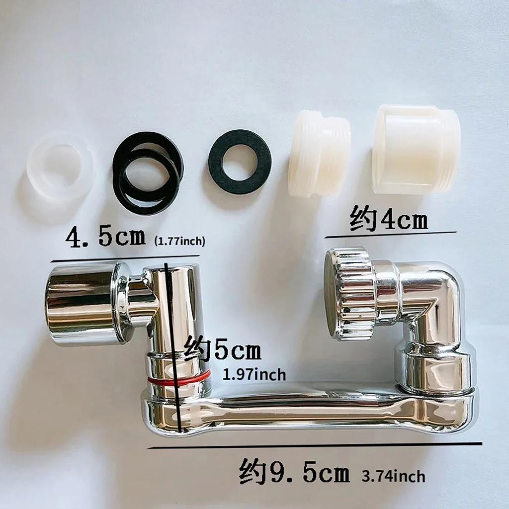 Stainless Steel Faucet Universal Rotation Splash-Proof Design Multi-Adapter Head Safe Drinking Water Includes Kitchen Bathroom