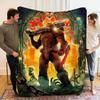 1Pc DOOM Print Flannel Blanket, High Quality Comfortable for All Seasons, Home Decor, Warmth and Comfort, Perfect for Christmas Gifts