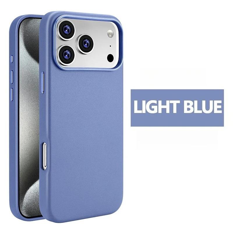 Cowhide Leather Phone Case for iPhone 16 Pro Max 17 Air 15 Plus 14 13 12 Promax High End Strong Magnetic Wireless Charging Cover