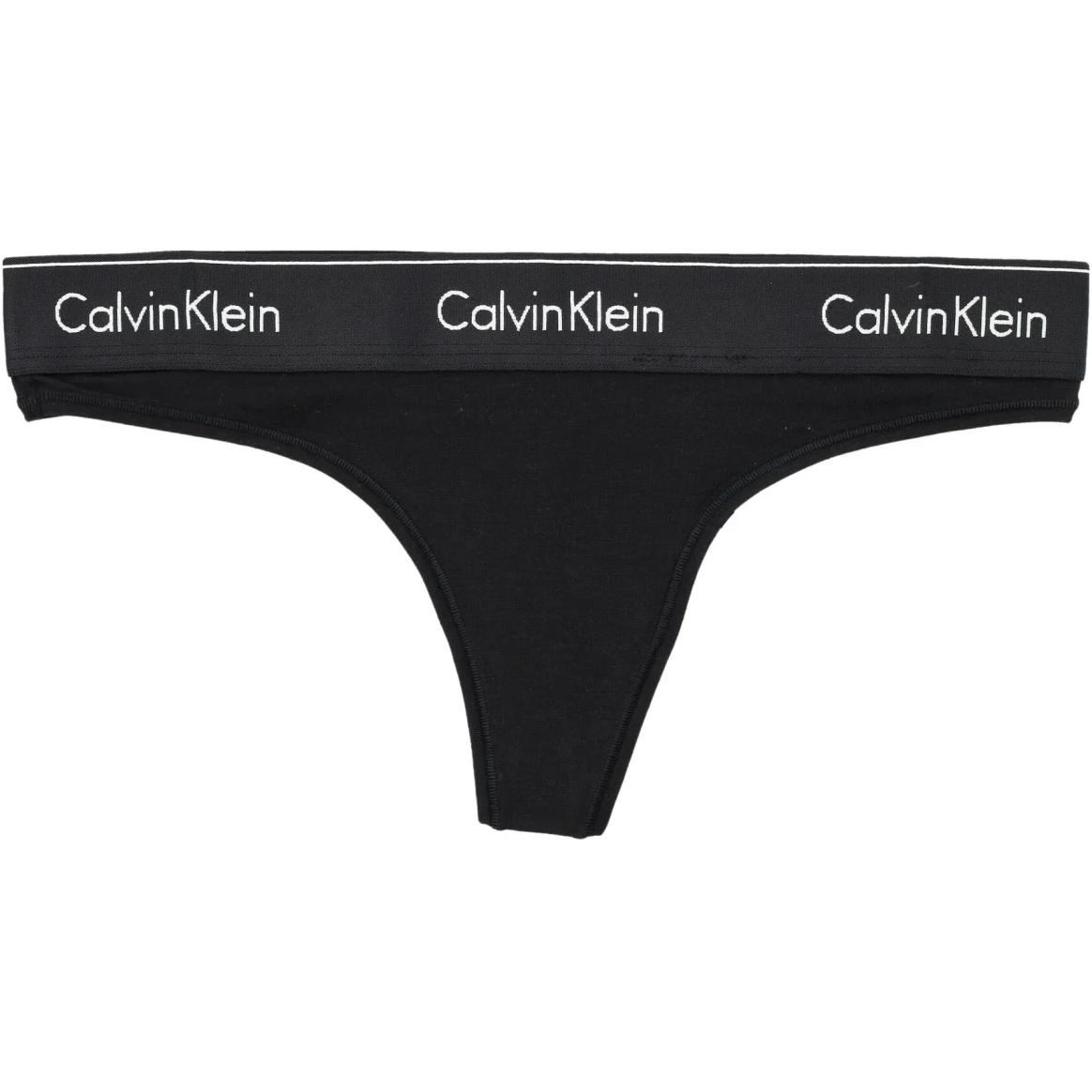 

Жіночі трусики-стрінги Calvin Klein з літерами, низька посадка, чорні 0000F3786E-6WA S