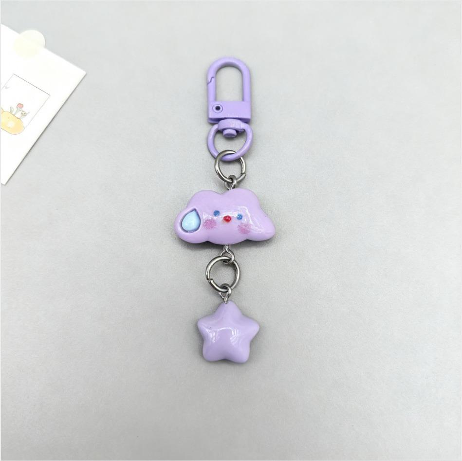 Cute Cloud Star Keychain Mini Bag Doll Pendant Backpack Charm Accessory Best Friend Gift Key Ring