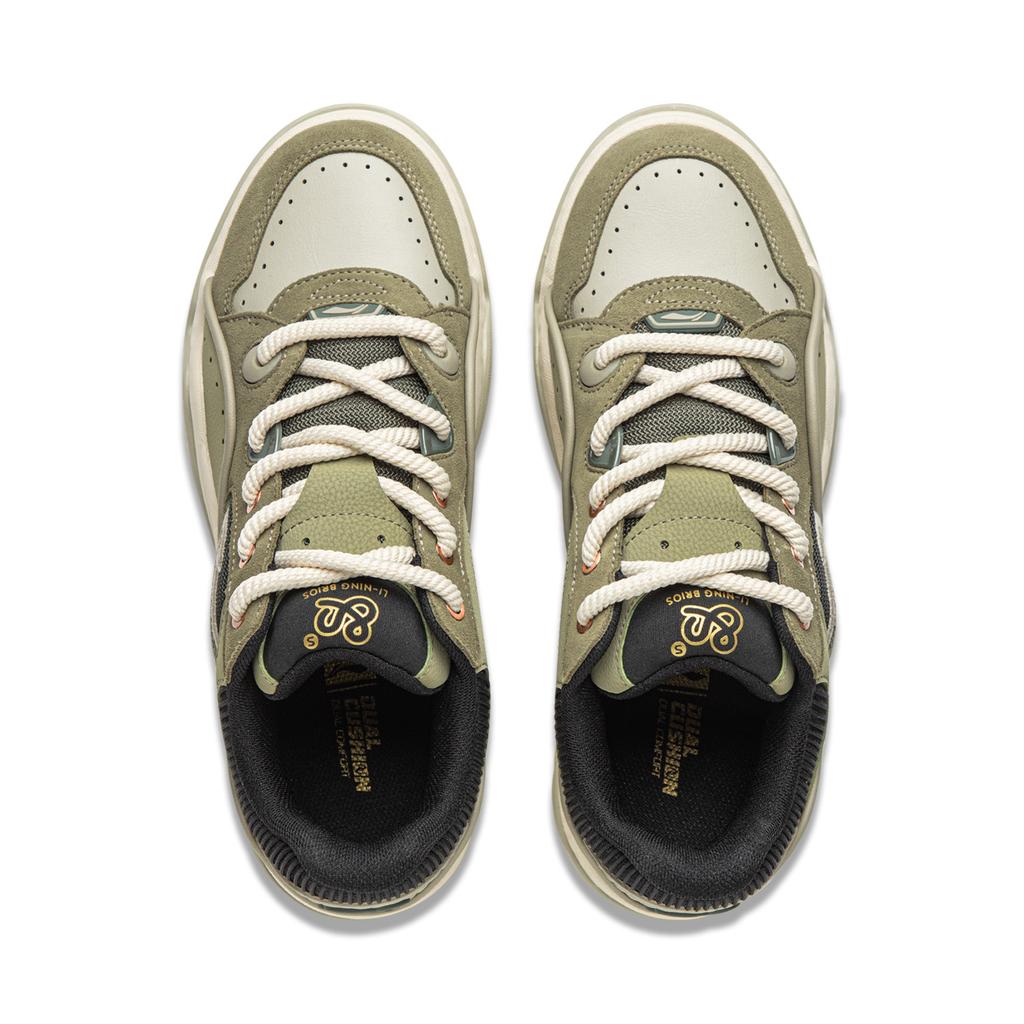 Li Ning Buu Coverage Slip Resistant Cushioning Abrasion Resistant Lightweight Low top Skateboard Shoes Men's AGCV463-3