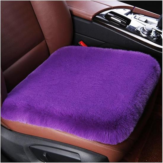 Sheepskin Car Seat Cushion, Comfortable Soft Fur Wool Auto Front Seat Cover, Vehicle Seat Protector Pad For Warm Winter Office Chair, Universal Decor