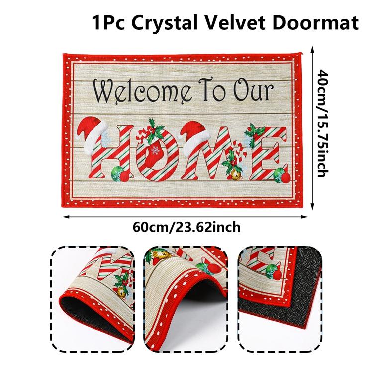 Christmas Carpet Round Snowman Floor Mat Doormat Welcome Mat Living Room Carpet Bedroom Carpet Washable Home Decor