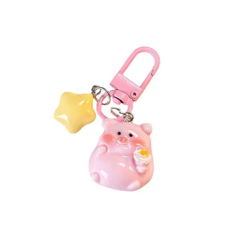 Cartoon Cute Star-shaped Little Pig Keychain Pendant For School Bags As Creative Gifts