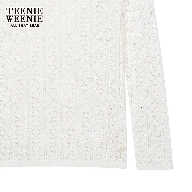 Teenie Weenie Women's 2025 Autumn Round Neck Hollow-out Knit Sweater