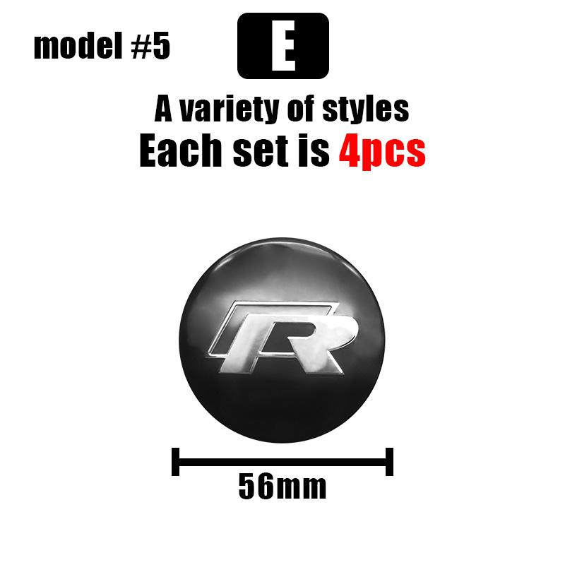 4 Stück 56/60/65mm Volkswagen Auto Radnabenkappe Aufkleber Radkappe Für VW R Golf Touran Octavia Motion GTI Polo Auto Zubehör