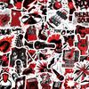 50 Stickere Punk Rock Roșu și Negru Graffiti Craniu Chitară Elemente Rock Bagaje Skateboard Impermeabile Stickere Decorative