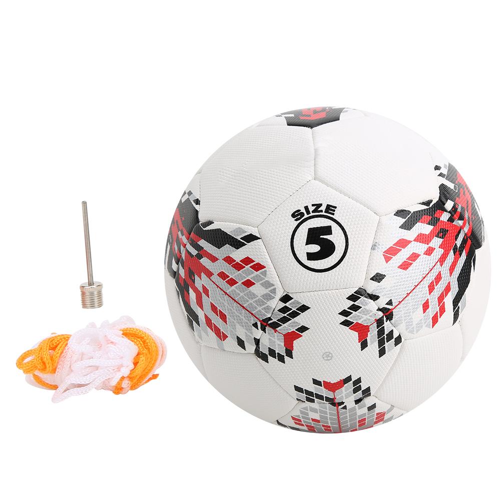 PU Size 5 Adult Game Football Scooer Ball Training Sport Equipment Accessorywhite Red