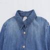 Fashion Style 2024 Spring/Summer New Arrival Women's Clothing Easiest for Match Long Sleeves Open Back Washed Denim Shirt 8197041 400