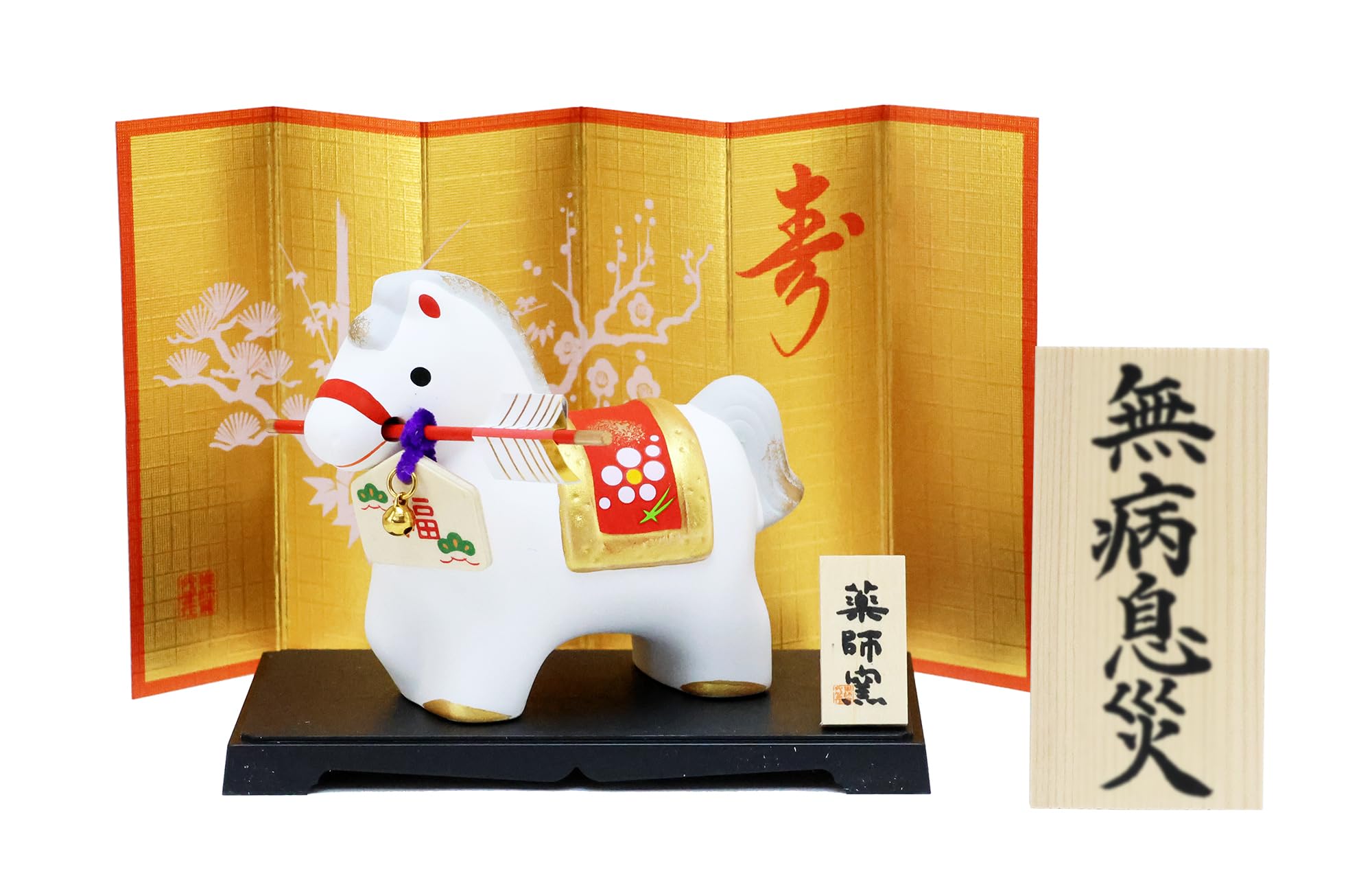 

Osaka Choseido Zodiac Horse New Includes a Free Original Wooden Tag and a Hamaya Ornament, Ornament, Year s Ornament, Ceramic, (Sent Separately), белый