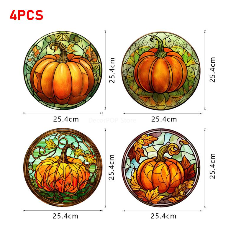 4PCS Colorful Stained Christmas Hummingbird Butterfly Window Glass Electrostatic Stickers PVC Decorative Film Party Home Decor