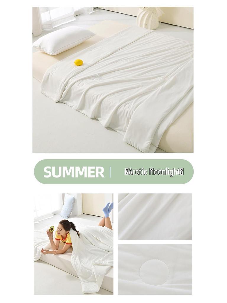 Ice Silk Cooling Summer Quilt - Solid Color Air Conditioning Blanket