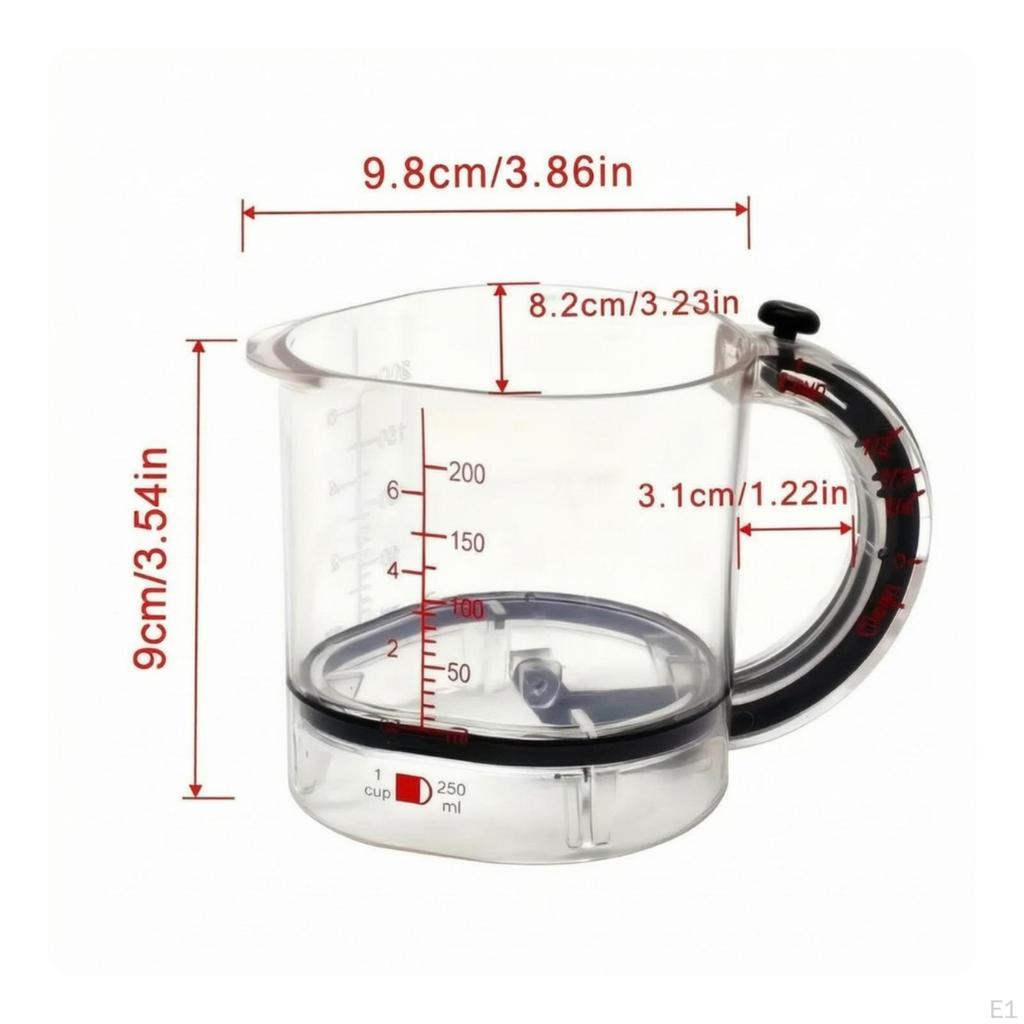 Adjustable Measuring Cup Graduated Kitchenware Easy-to-Read for Cooking, Kitchen
