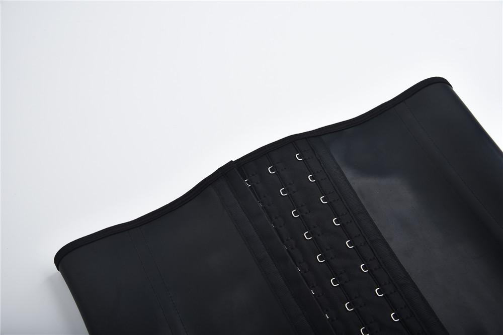 Cross9 Dames Glanzend Latex Korset Body Shaper met Botten Gesp en Buikcontrole
