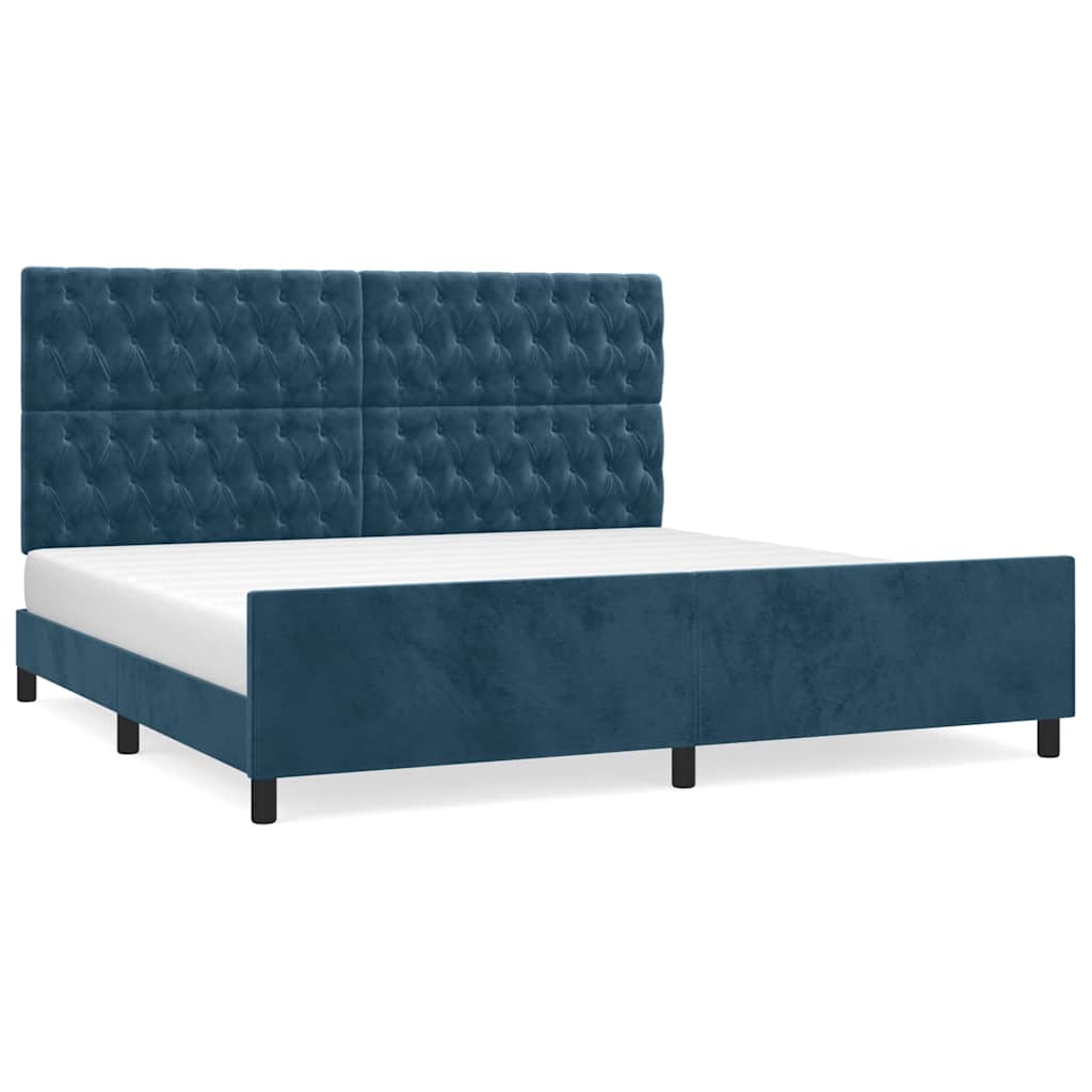 Bed Frame Without Mattress Dark Blue 200x200 Cm Velvet