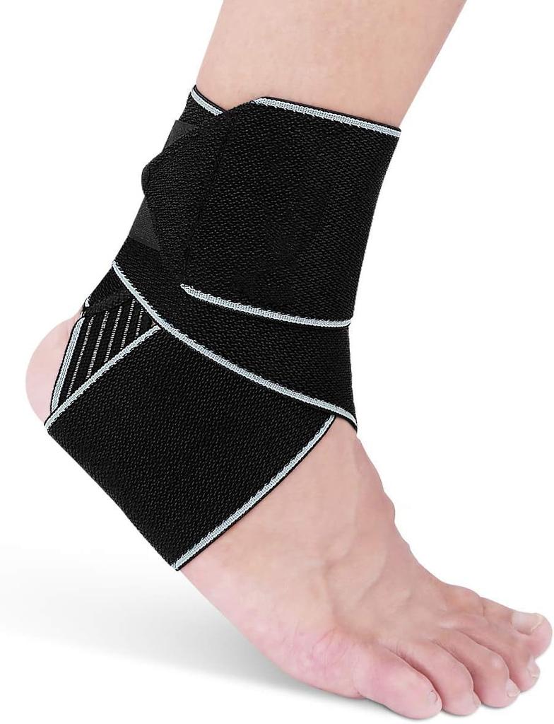 Cetaplast Ankle Support Brace - Adjustable Ankle Brace Wrap Strap for Sports Protect, Plantar Fasciitis, Achilles Tendonitis, Ligament Damage, In