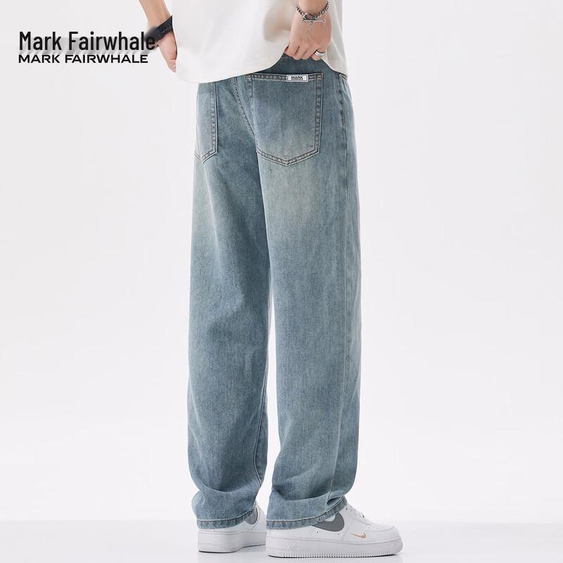 Mark Fairwhale Men s Lyocell Tencel Thin Loose Straight-Leg Jeans 38