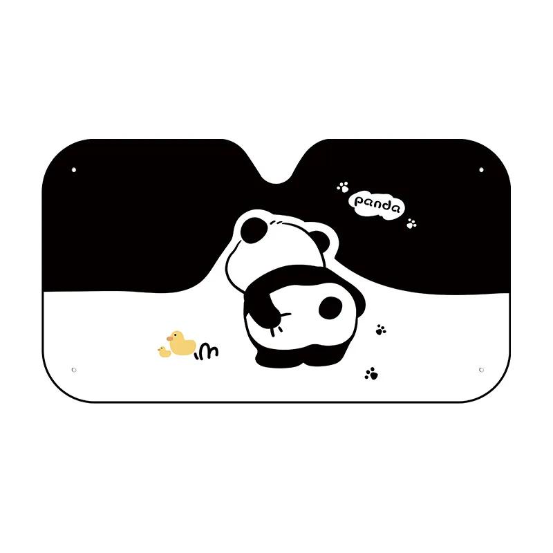 

Naughty Panda Car Windshield Sunshades Cartoon Cute Sunscreen Heat Insulation Car Sunshade Front Gear Summer Car Sunshade