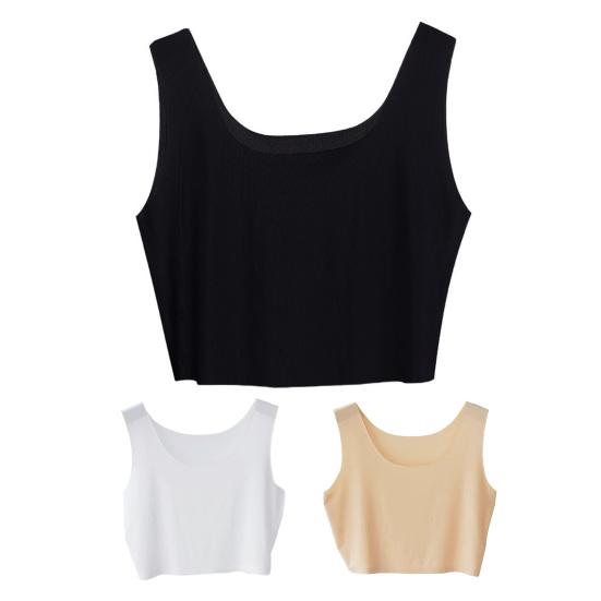 Women's Silky Tank Tops Elastic Cooling Sleeveless Camisoles Basic Shirt Ultra-Thin Seamless