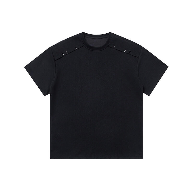 

2026 Summer Men Heavyweight Tshirts Men Short Sleeve T Shirt for Men Trendy Streetwear Fashion Casual Loose Hip Hop Tops Tees XL чёрный