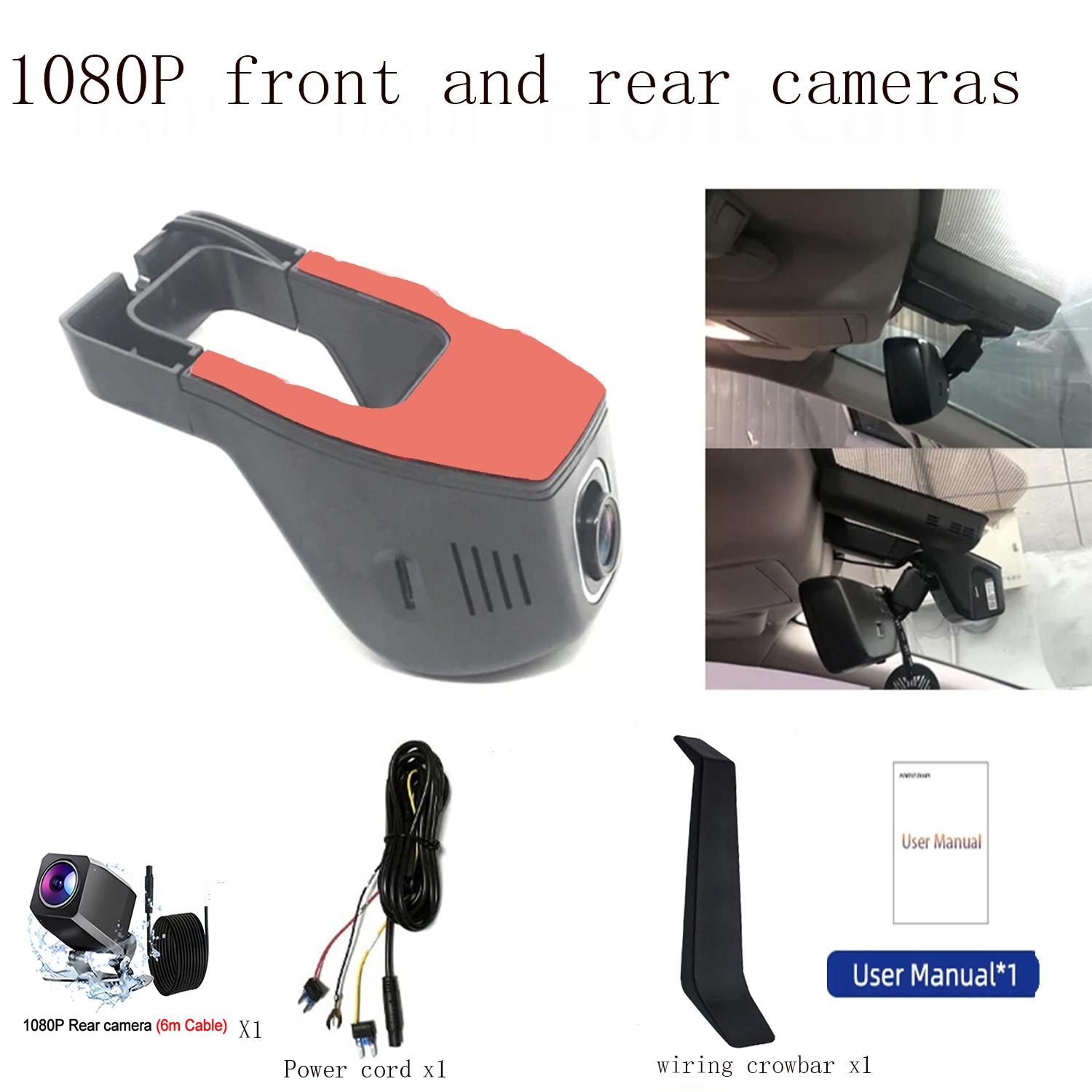 

Hd 1920x1080p front and back video APP wifi connection 24-hour parking monitoring night vision function hidden car recorder None