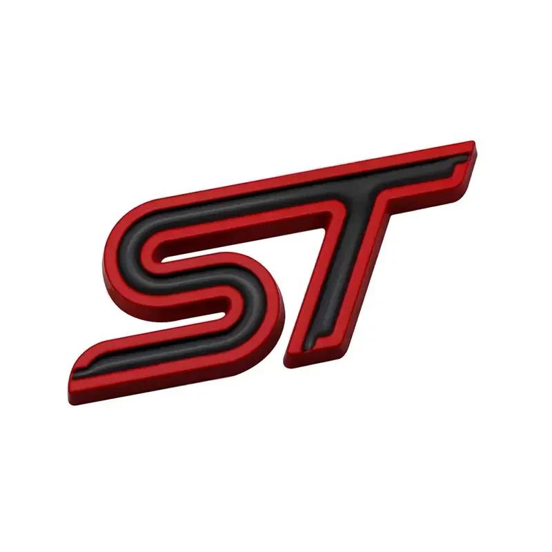 AJG1 3D Metal ST Badge Decal Car Body Emblem Rear Trunk Sticker for Ford Everest Fiesta Focus Mondeo Ranger Mustang Transit Explorer