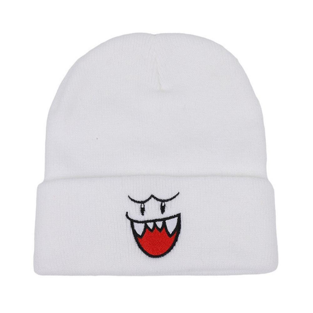 

High Quality Kawaii Design Knit Hat Keep Warm Ear Protection Knitted Beanies Female Beanie Caps for Woman/Men білий