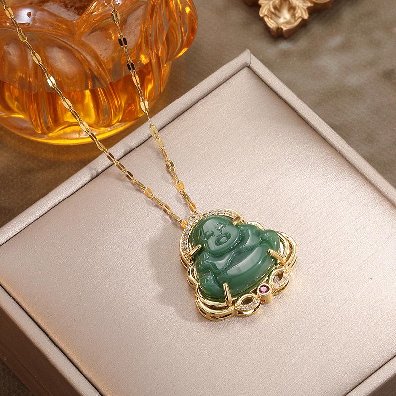 Women's Maitreya Buddha Necklace - Stylish, High-End Titanium Steel with National Charm