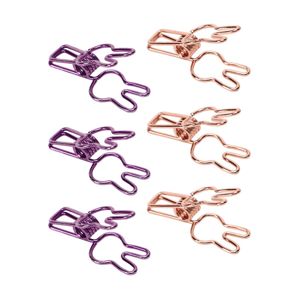 100Pcs Bunny Binder Clips Hollow Out Strong Clamping Sturdy Metal Cute Paper Clips for Documents Clothes Paper