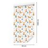 Foxes and trees wallpaper in Scandinavian style for living room and bedroom 50x1000