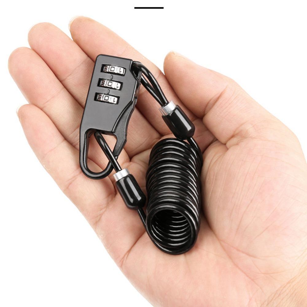 2PCS 3 Digit Bicycle Cable Lock Mini Motorcycle Helmet Lock Durable Bike Password Lock  Bicycles