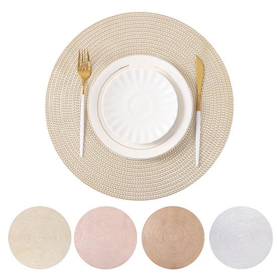 Reusable PVC Placemat Heat Resistant Dining Table Mat Wear-Resistant Stain-Proof Placemat for Home Kitchen Dining Table Protection
