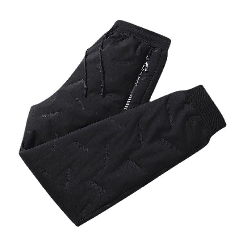 

Зимние мужские брюки Свободные повседневные брюки Утепленные флисовые теплые брюки 5XL чёрный