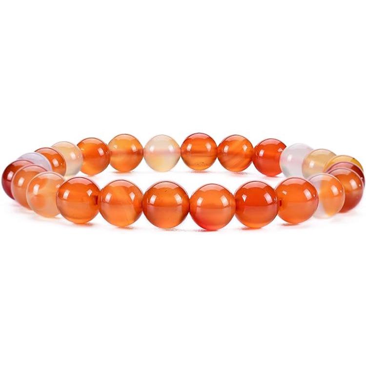 Brazilian Red Agate and Tiger Eye Volcanic Stone Bracelet with Cat's Eye Beads for Men and Women