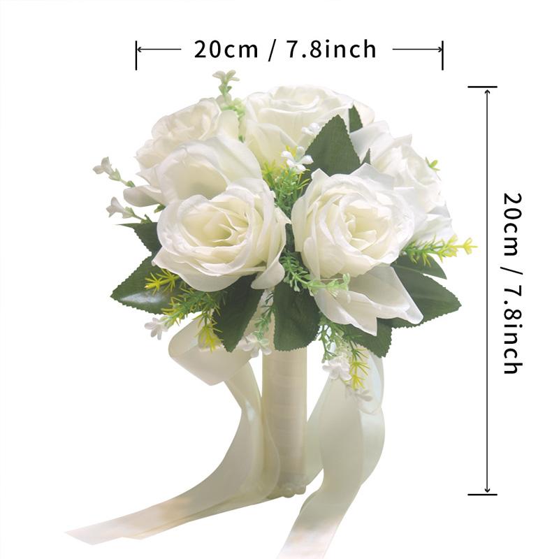 1 ks Svatební malá kytice Odolná Malá velikost Připravená k obřadu Družičkovská Kompaktní kytice Realistická Umělá Malá velikost 23x20cm