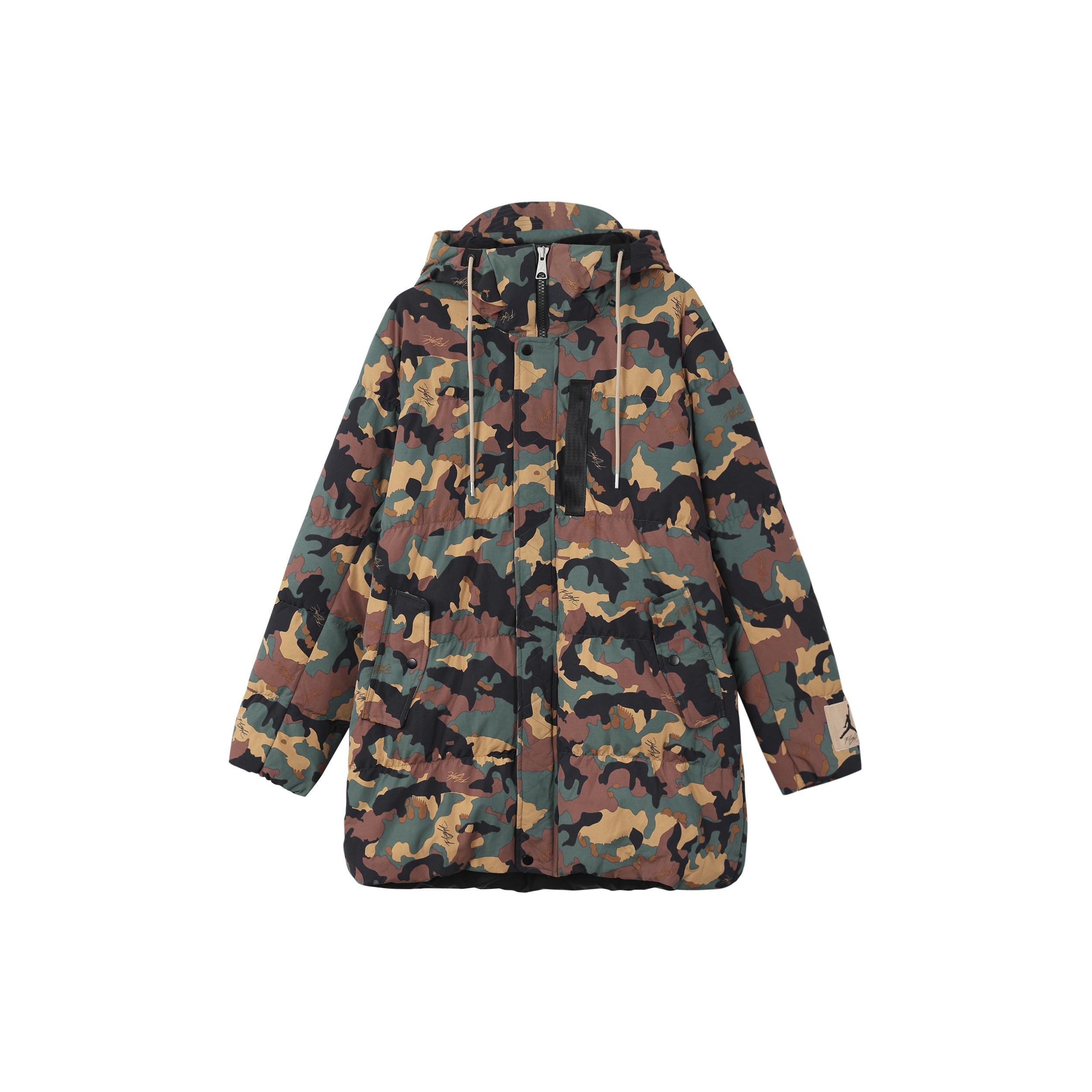 Air Jordan Casual Stay Warm Printing hooded down Jacket Camouflage Green Men s DC9680-333 L