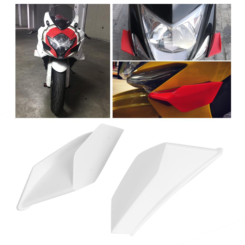 Motorcycle Aerodynamic Winglets Spoiler Wing Universal Modification AccessoryWhite