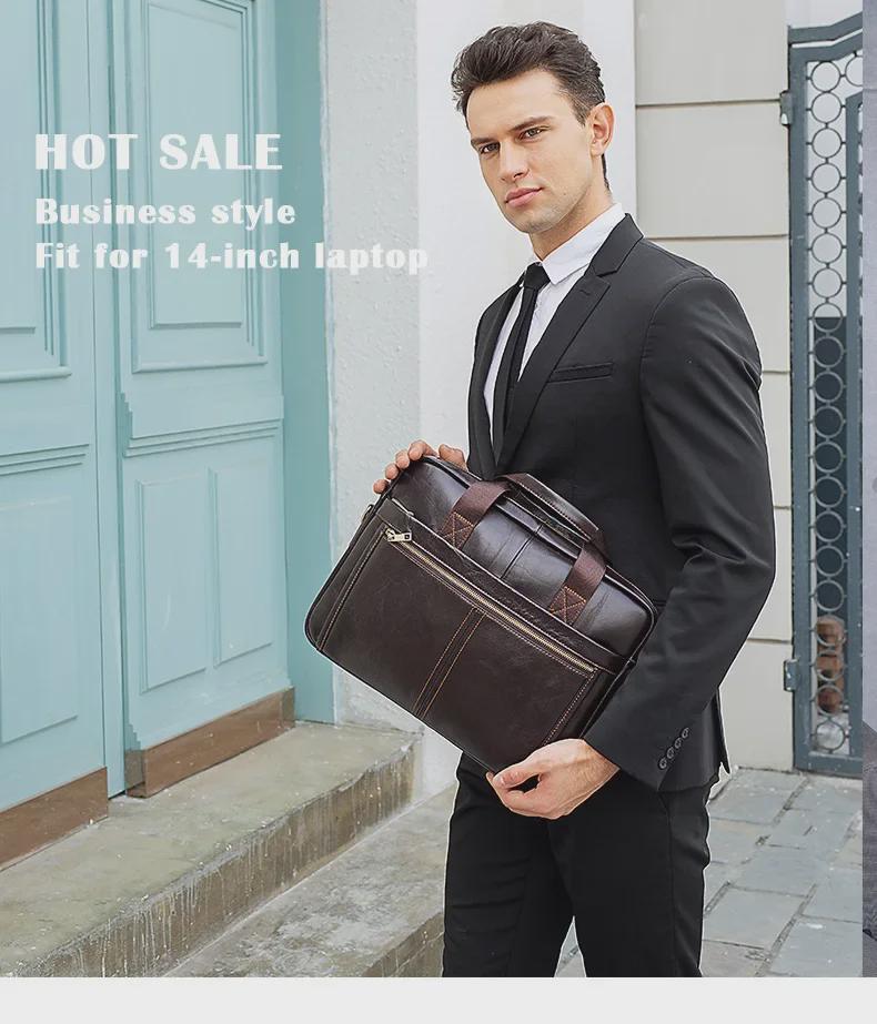 Marant Men's Leather Business Briefcase & Crossbody Bag - Trendy & Simple Design